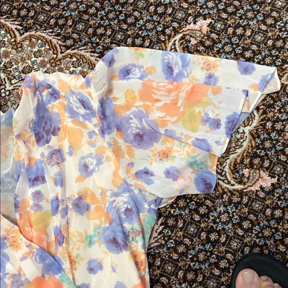 Zara Kids Floral Dress in Orange and Purple - Picture 5 of 9